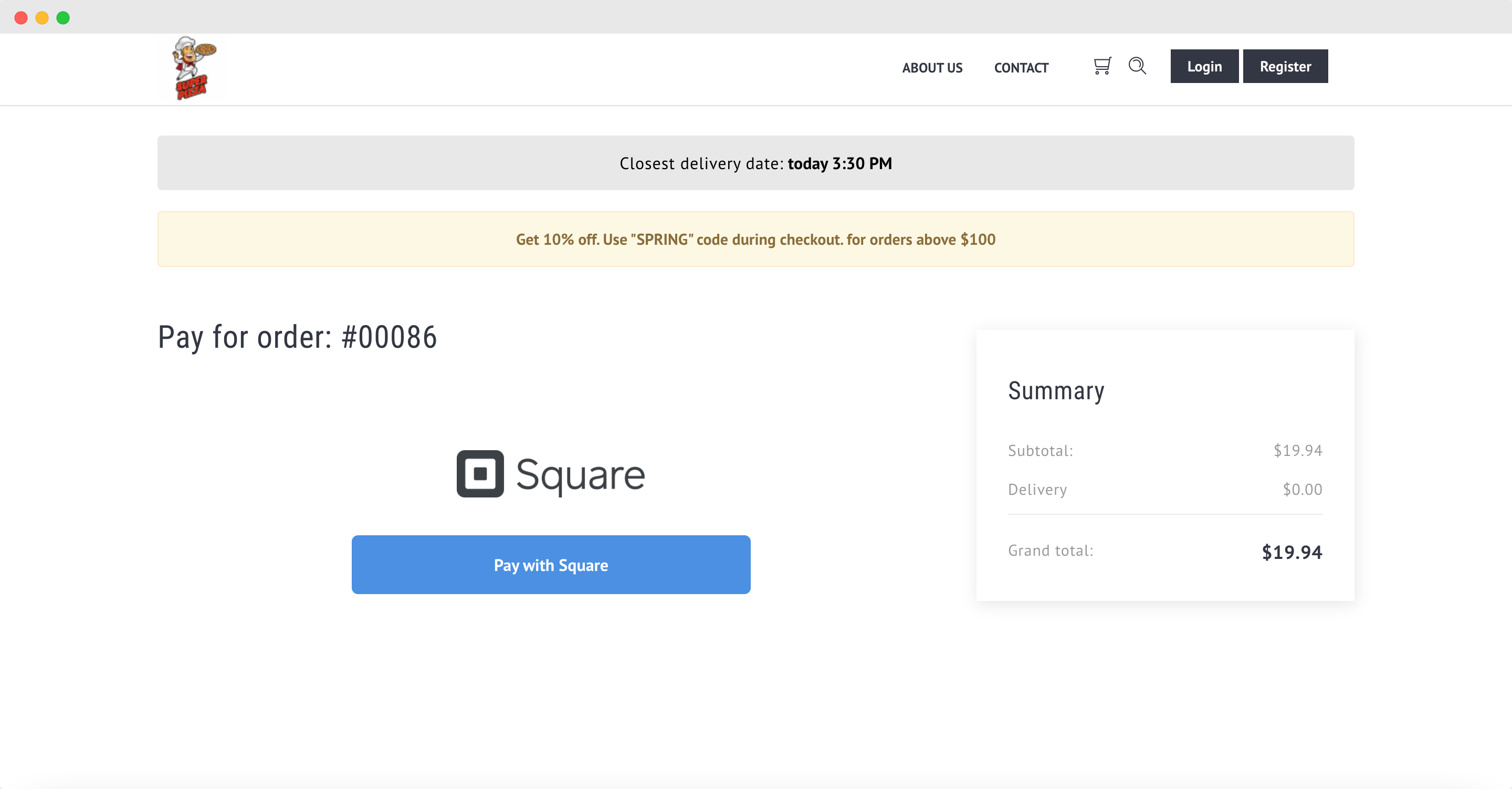 Create your ordering page