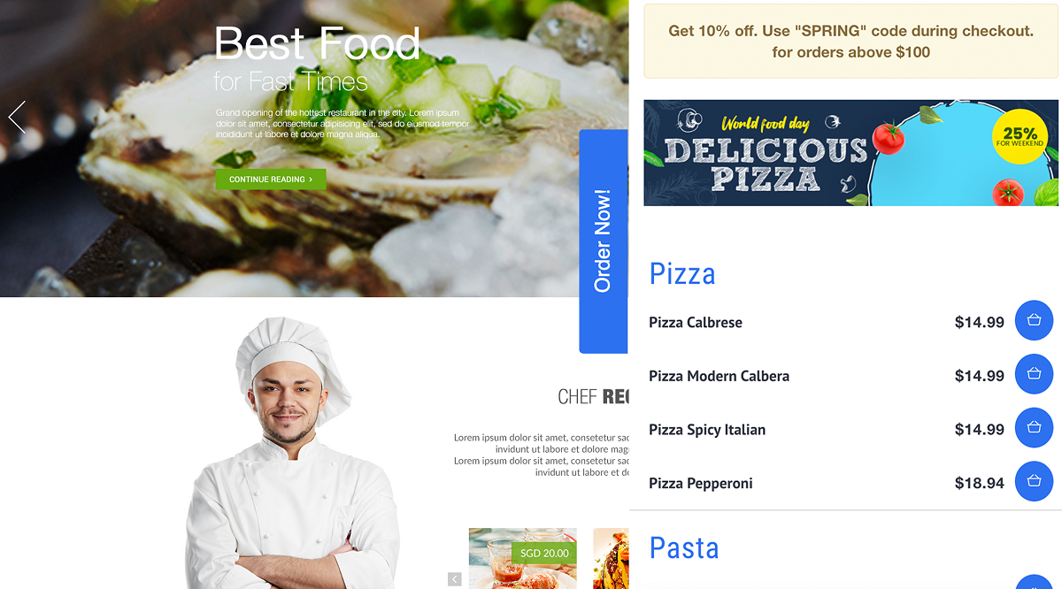 how to add ordering button to Wordpress
