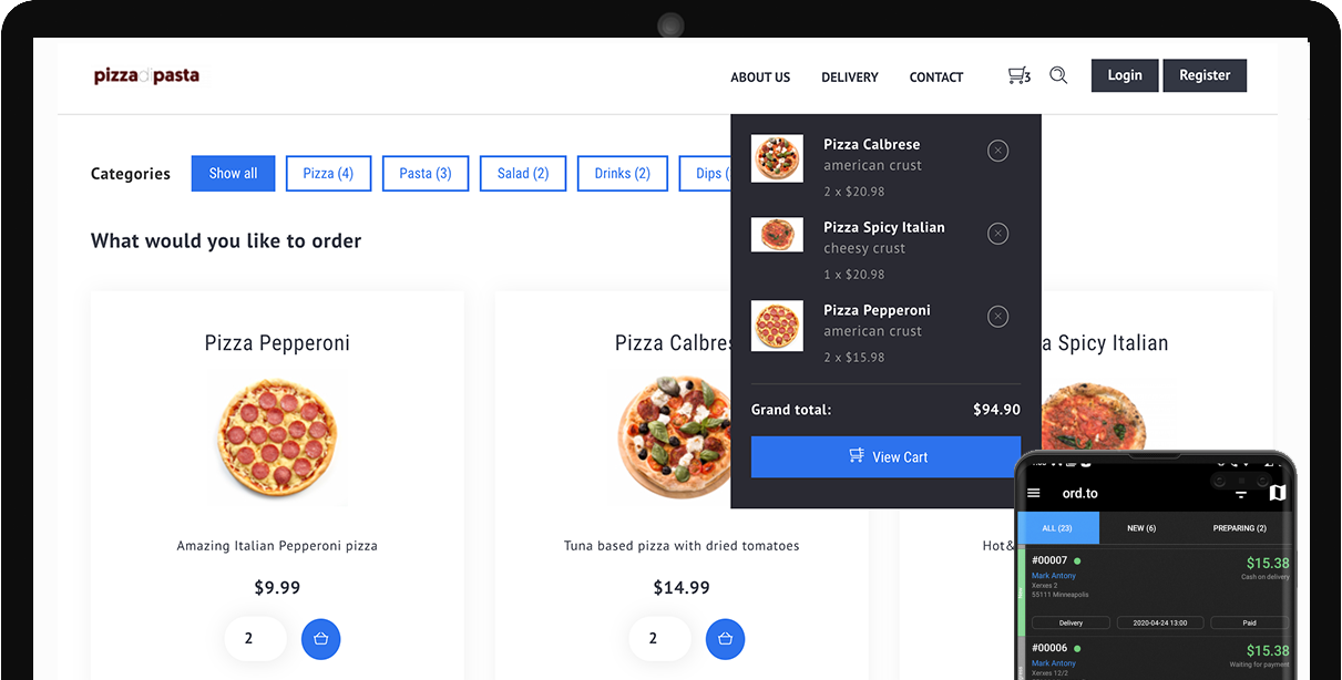 Online delivery system